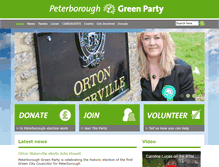 Tablet Screenshot of peterborough.greenparty.org.uk